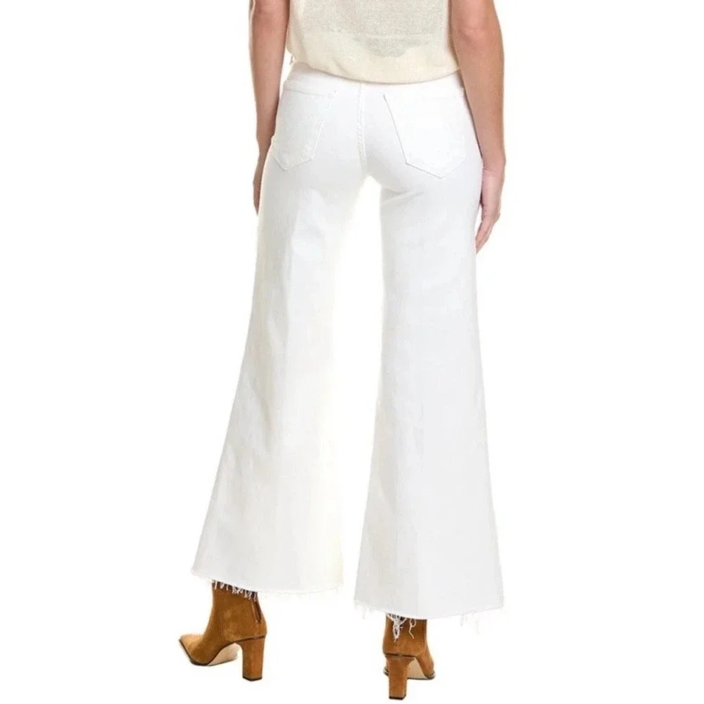 MOTHER | NEW The Roller Fray Fairest of Them All White Wide Leg Jeans SIZE 24 - Picture 5 of 16